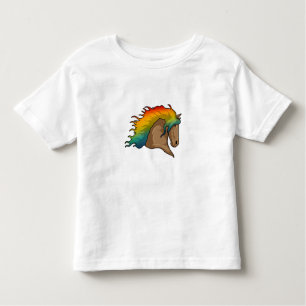 Pferd mit Regenbogenhaaren Kleinkind T-shirt
