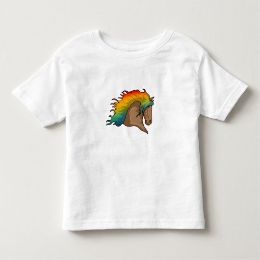 Pferd mit Regenbogenhaaren Kleinkind T-shirt (Vorderseite)