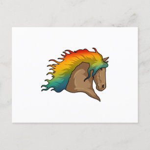 Pferd mit Regenbogenhaaren Postkarte