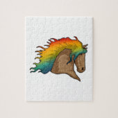 Pferd mit Regenbogenhaaren Puzzle (Vertikal)