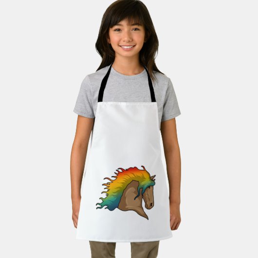 Pferd mit Regenbogenhaaren Schürze (Insitu)