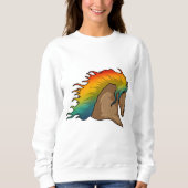 Pferd mit Regenbogenhaaren Sweatshirt (Vorderseite)