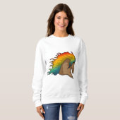 Pferd mit Regenbogenhaaren Sweatshirt (Vorne ganz)