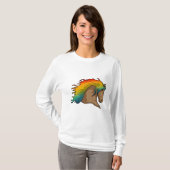 Pferd mit Regenbogenhaaren T-Shirt (Vorne ganz)