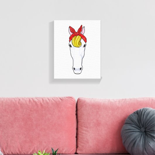 Pferd mit Ribbon Leinwanddruck (Insitu (Wohnzimmer))