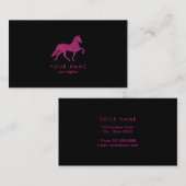 Pferd mit rosa Glitzer | Pferdetrainer Visitenkarte (Vorne/Hinten)