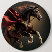 Pferd mit rotem Fell Button (Vorderseite)