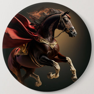 Pferd mit rotem Fell Button