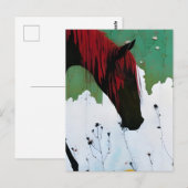 Pferd mit rotem Mane Postkarte (Vorne/Hinten)