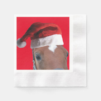Pferd mit Santa Claus Hat Serviette
