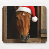 Pferd mit Santa-Mütze Mousepad (Vorne)