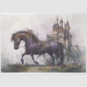 Pferd mit Schloss Steampunk 2 Decoupage Paper Seidenpapier (Vorderseite)