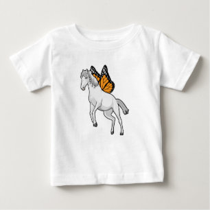 Pferd mit Schmetterling Baby T-shirt