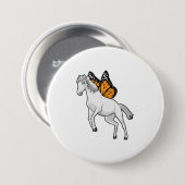 Pferd mit Schmetterling Button (Vorne & Hinten)