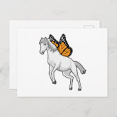 Pferd mit Schmetterling Postkarte (Vorne/Hinten)