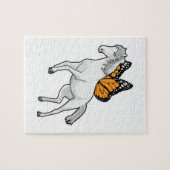 Pferd mit Schmetterling Puzzle (Horizontal)