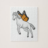 Pferd mit Schmetterling Puzzle (Vertikal)
