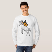Pferd mit Schmetterling T-Shirt (Vorne ganz)