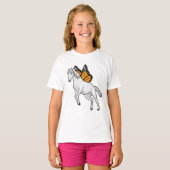 Pferd mit Schmetterling T-Shirt (Vorne ganz)