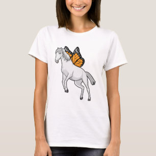 Pferd mit Schmetterling T-Shirt