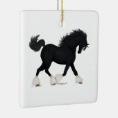 Pferd mit schwarzem Shirdimpferd Keramikornament (Rechts)