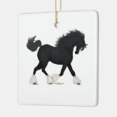 Pferd mit schwarzem Shirdimpferd Keramikornament (Links)