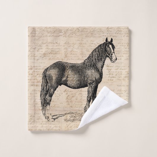 Pferd mit Skriptpapier Waschlappen (Waschlappen)