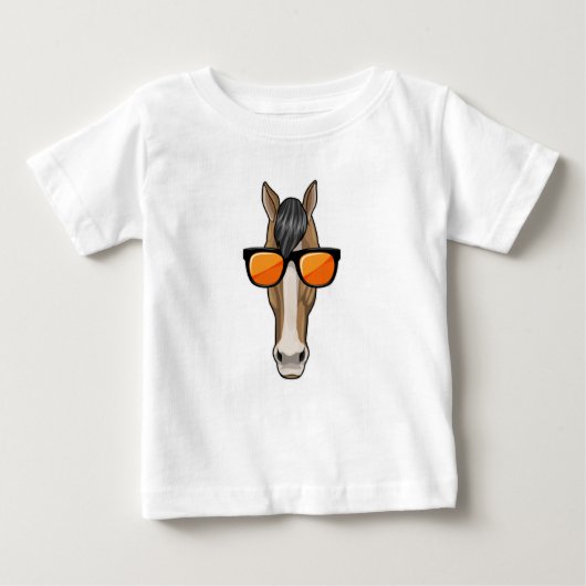 Pferd mit Sonnenbrille Baby T-shirt (Vorderseite)