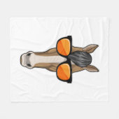 Pferd mit Sonnenbrille Fleecedecke (Vorderseite (Horizontal))