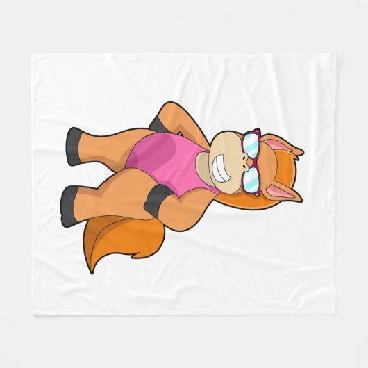 Pferd mit Sonnenbrille Fleecedecke (Vorderseite (Horizontal))