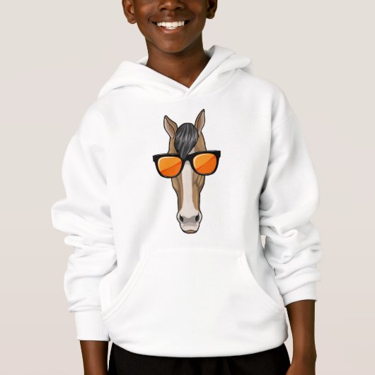 Pferd mit Sonnenbrille Hoodie (Vorderseite)