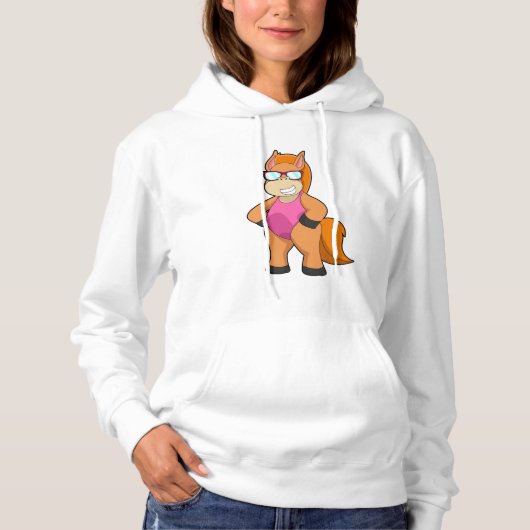 Pferd mit Sonnenbrille Hoodie (Vorderseite)