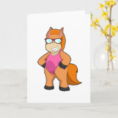 Pferd mit Sonnenbrille Karte (Gelbe Blume)