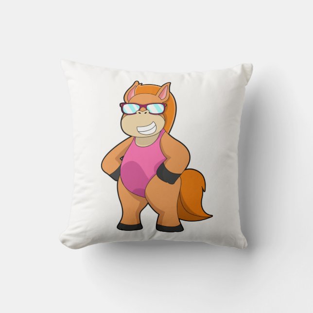 Pferd mit Sonnenbrille Kissen (Vorderseite)