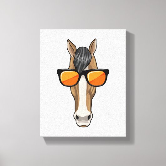 Pferd mit Sonnenbrille Leinwanddruck (Vorderseite)