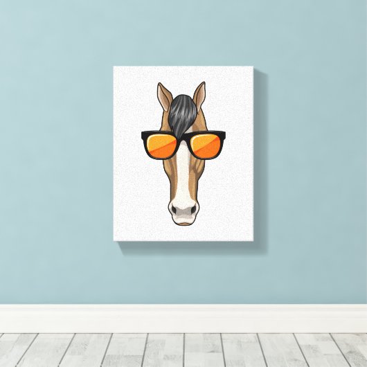 Pferd mit Sonnenbrille Leinwanddruck (Insitu (Holzboden))
