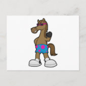 Pferd mit Sonnenbrille Postkarte (Vorderseite)