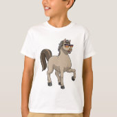 Pferd mit Sonnenbrille T-Shirt (Vorderseite)