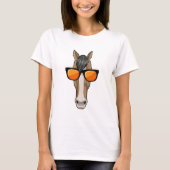 Pferd mit Sonnenbrille T-Shirt (Vorderseite)