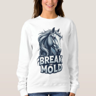 Pferd mit Spritzkunst, fetter Typografie Sweatshirt