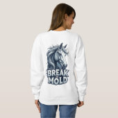 Pferd mit Spritzkunst, fetter Typografie Sweatshirt (Schwarz voll)