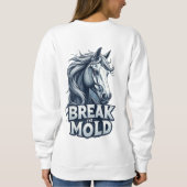 Pferd mit Spritzkunst, fetter Typografie Sweatshirt (Rückseite)