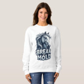 Pferd mit Spritzkunst, fetter Typografie Sweatshirt (Vorne ganz)