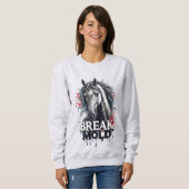Pferd mit Spritzkunst, fetter Typografie Sweatshirt (Vorne ganz)