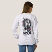 Pferd mit Spritzkunst, fetter Typografie Sweatshirt (Schwarz voll)