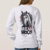 Pferd mit Spritzkunst, fetter Typografie Sweatshirt (Rückseite)