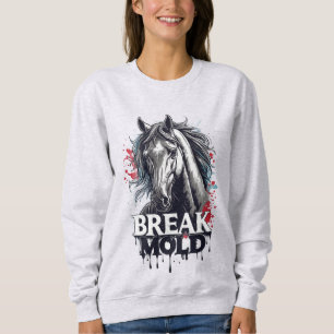 Pferd mit Spritzkunst, fetter Typografie Sweatshirt