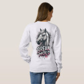 Pferd mit Spritzkunst, fetter Typografie Sweatshirt (Schwarz voll)