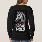 Pferd mit Spritzkunst, fetter Typografie Sweatshirt (Rückseite)