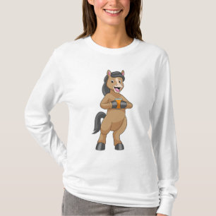 Pferd mit Tasse von Orangensaft T-Shirt